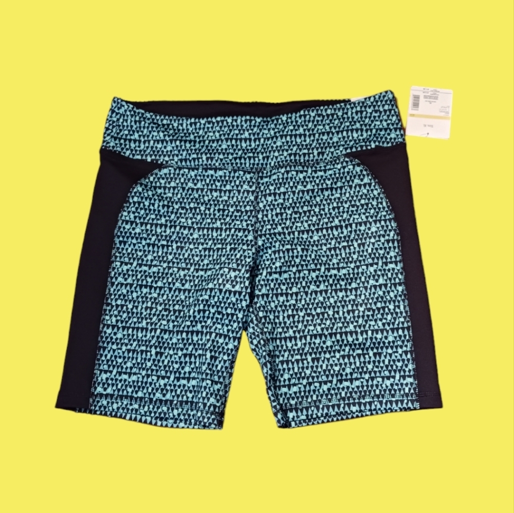 Aqua Patterned Women's Athletic Shorts